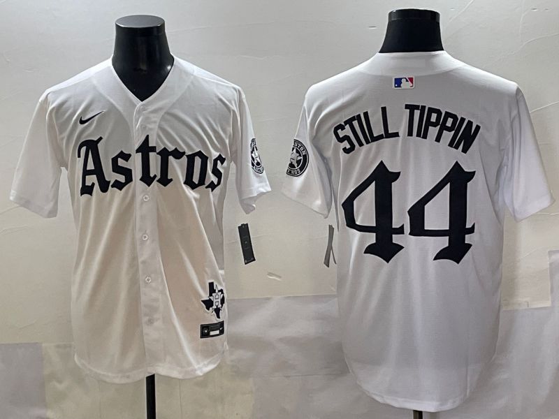 Men 2025 Houston Astros #44 Still Tippin White Five generations Joint Name Nike MLB Jersey style 9
